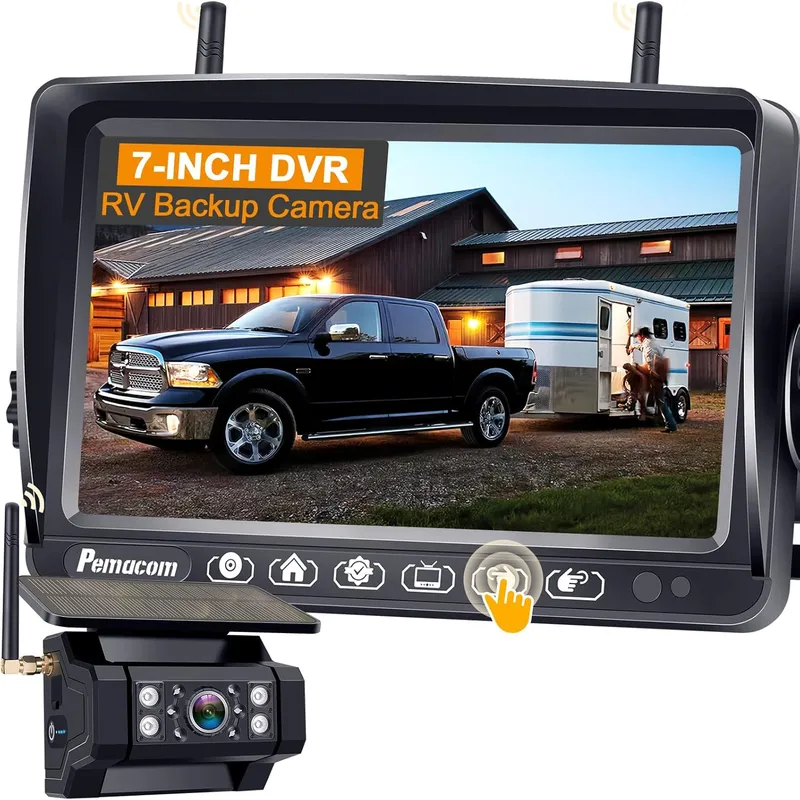 PEMACOM RV Backup Camera with Solar Magnetic